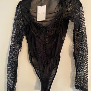 Brand new Black Sexy Lace Bodysuit XS